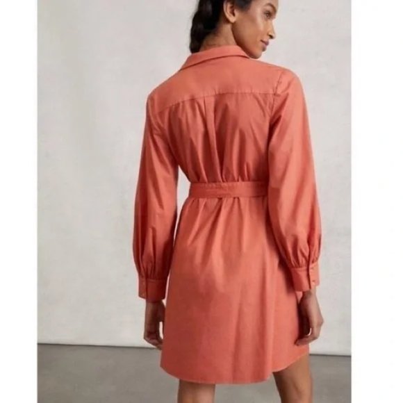 NWOT Anthropologie Amadi Rafia Mini Shirtdress in Burnt Orange, Size XS, - Picture 5 of 7
